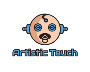 Robot Baby Manchild logo design