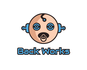 Robot Baby Manchild logo design