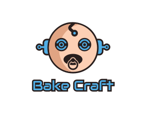 Robot Baby Manchild logo design