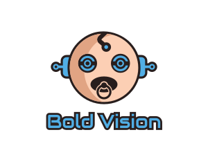 Robot Baby Manchild logo design