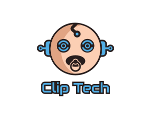 Robot Baby Manchild logo design