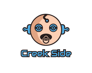 Robot Baby Manchild logo design