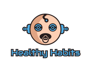 Robot Baby Manchild logo design