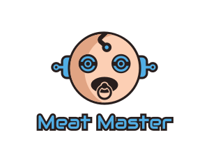 Robot Baby Manchild logo design