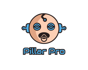 Robot Baby Manchild logo design