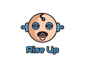 Robot Baby Manchild logo design