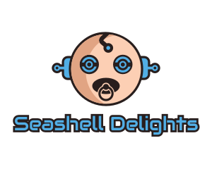 Robot Baby Manchild logo design