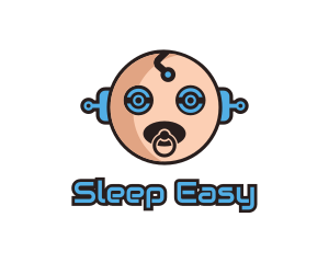 Robot Baby Manchild logo design