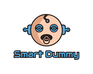 Dummy - Robot Baby Manchild logo design