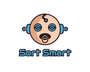 Robot Baby Manchild logo design