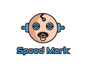 Robot Baby Manchild logo design