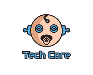 Robot Baby Manchild logo design