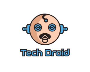 Droid - Robot Baby Manchild logo design