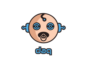 Robot Baby Manchild logo design