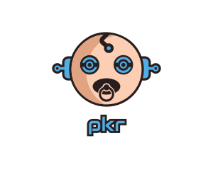 Robot Baby Manchild logo design