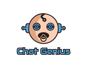 Chatbot - Robot Baby Manchild logo design