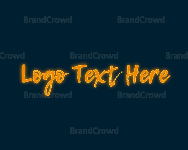 Brush Script Glow Logo