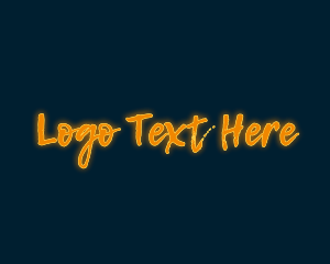 Brush Script Glow Logo