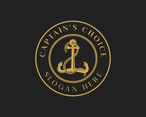 Captain - Rustic Ship Anchor logo design