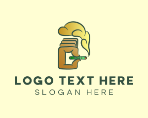Cigar - Hand Smoking Joint logo design