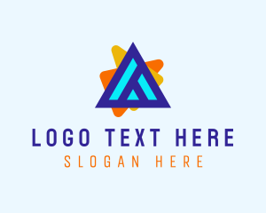 Cyber - Pyramid Gaming Letter A logo design