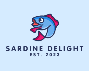 Sardine - Ocean Sardine Fish logo design