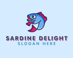 Ocean Sardine Fish logo design