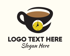Timer - Coffee Clock Mug logo design