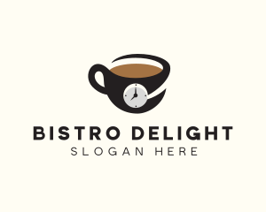 Coffee Clock Breakfast logo design