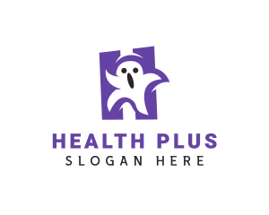 Scary Ghost Letter H logo design