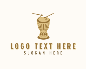 Performer - Djembe Drum Percussion logo design