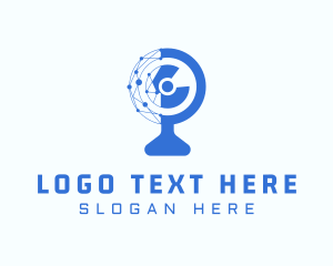 Globe - Blue Global Science Letter C logo design
