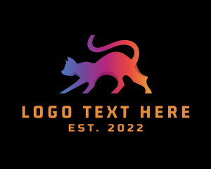 Creative Agency - Gradient Cat Animal logo design