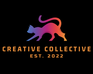 Gradient Cat Animal logo design