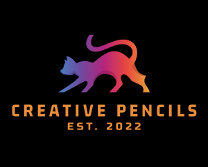 Gradient Cat Animal logo design