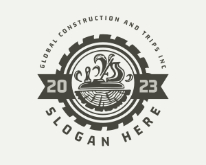 Wood Planer Carpentry Badge Logo