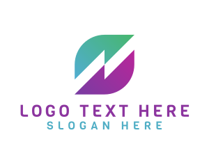 App Icon - Technology Bolt letter N logo design
