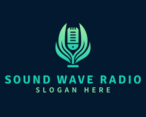 Radio Station - Leaf Mic Radio Podcaster logo design