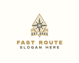 Route - Direction Compass Navigator logo design