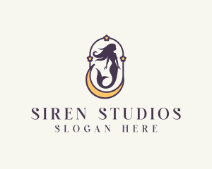 Siren - Mermaid Moonlight Stars logo design