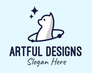 Astral White Cat  logo design