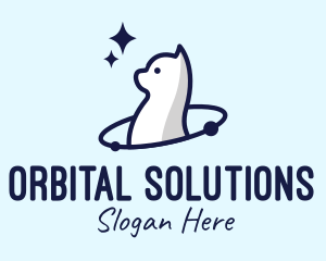 Orbital - Astral White Cat logo design