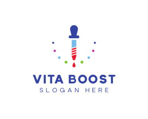 Vitamins - Colorful Liquid Dropper logo design