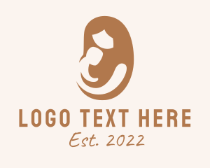 Nursing - Brown Parenting Breastfeeding logo design