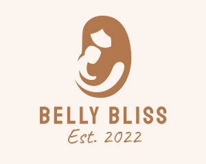 Pregnant - Brown Parenting Breastfeeding logo design