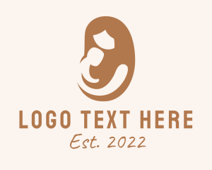 Motherhood - Brown Parenting Breastfeeding logo design