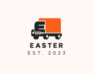 Distribution - Delivery Truck Letter E logo design