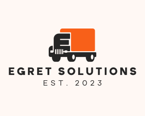 Delivery Truck Letter E logo design