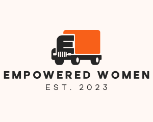 Delivery Truck Letter E logo design