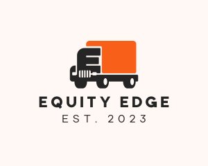 Delivery Truck Letter E logo design